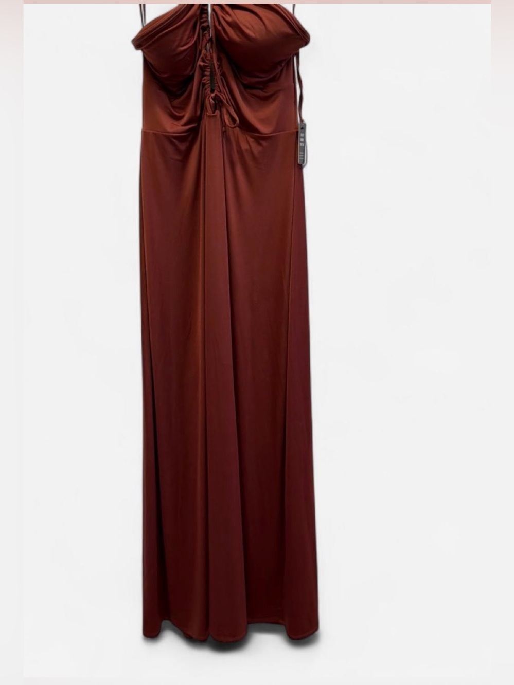 Express rustic orange Maxi Dress with Keyhole Detail